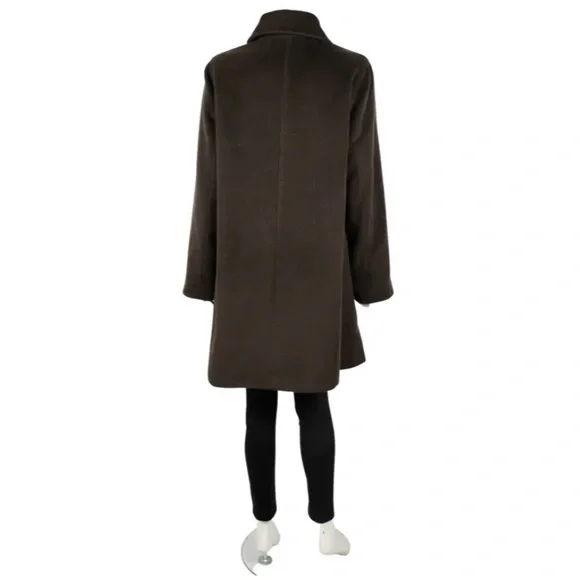 MAX MARA BROWN WOOL THREE BUTTON COAT - Picture 4 of 9